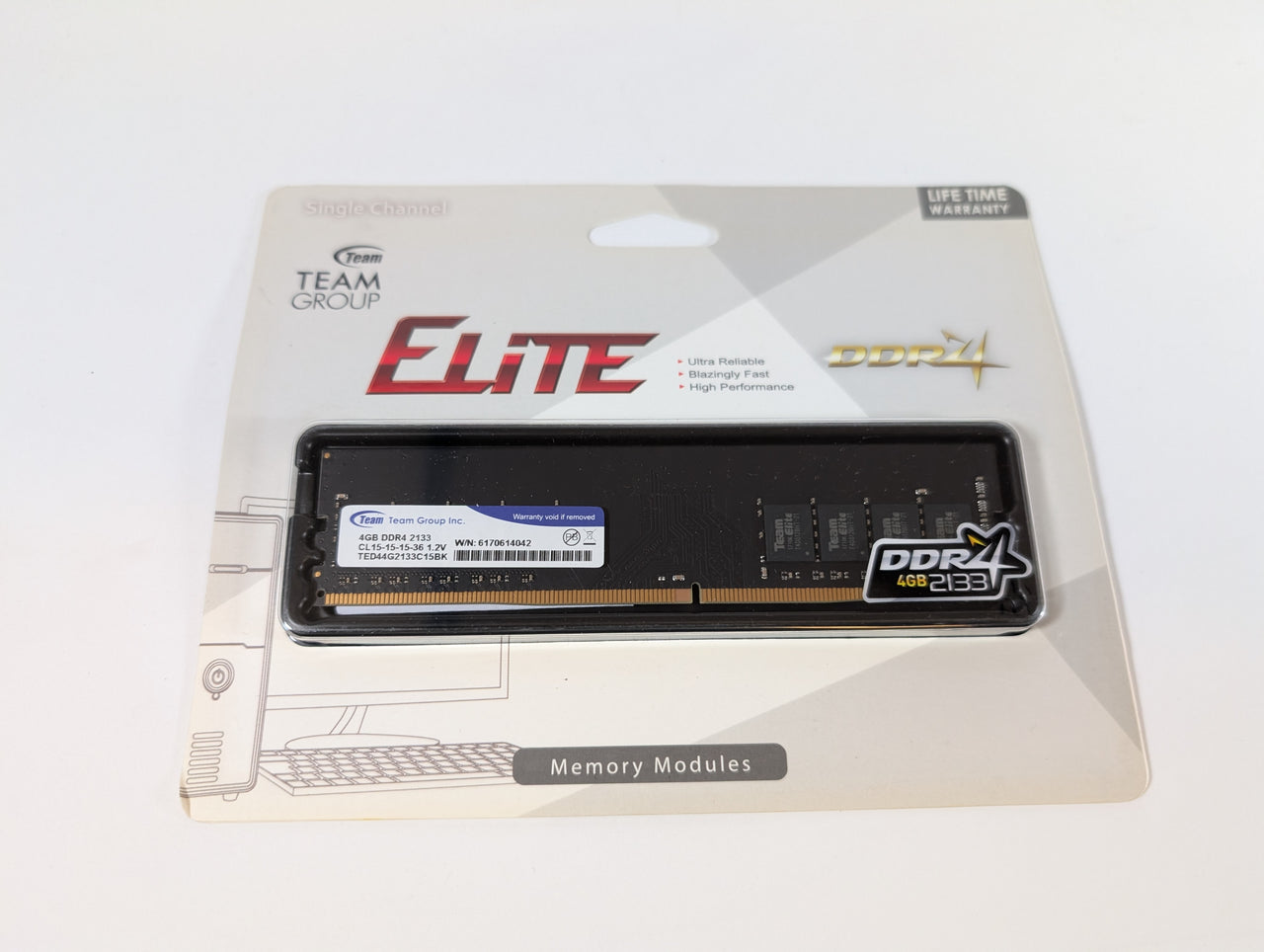 4GB DDR4 RAM Team Group 2133Mhz CL15 UDIMM