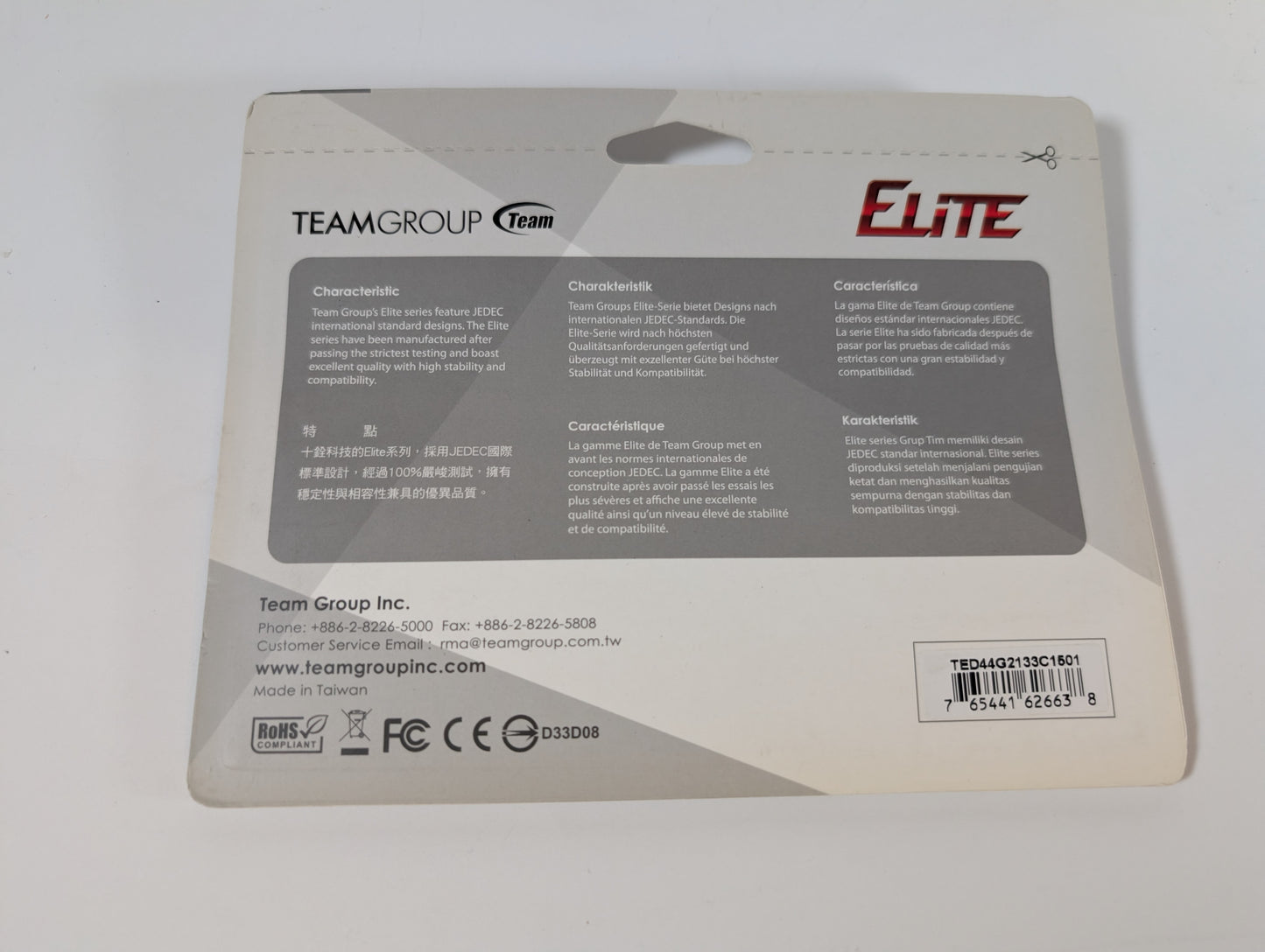 4GB DDR4 RAM Team Group 2133Mhz CL15 UDIMM