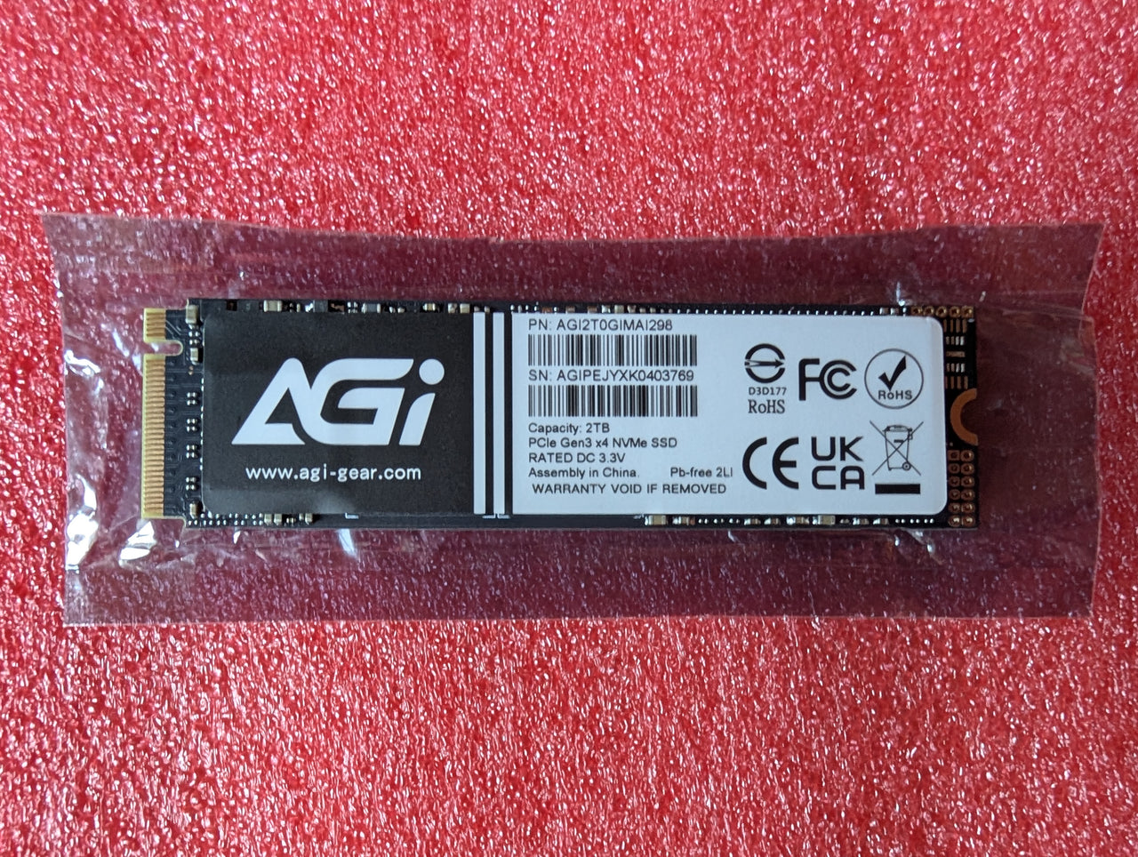 AGI 2TB NVME 3200MB/s M2 Gen 3X4 SSD NEU - Solid State Drive